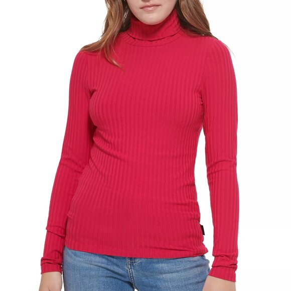 Calvin Klein Jeans Tops - Calvin Klein Jeans Women's Long Sleeve Turtleneck Top - Cerise, Size L, New
